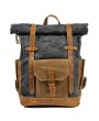 Casual Backpack - Retro Oil Wax Waterproof Backpack Large Capacity Computer Bag Outdoor Shoulder Bag