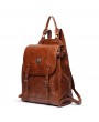 Casual Backpack - Shoulder Bag Men Hand-colored Vegetable Tanned Leather Female High-capacity Computer Backpack