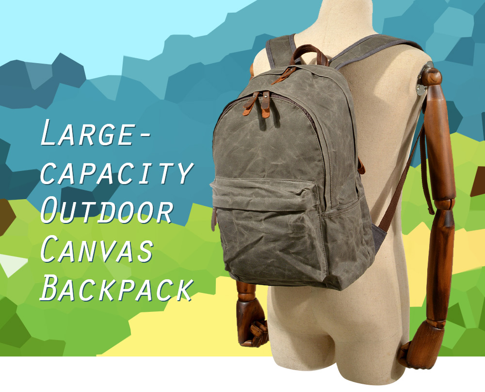 Canvas Shoulder Bag Large-capacity Outdoor Backpack